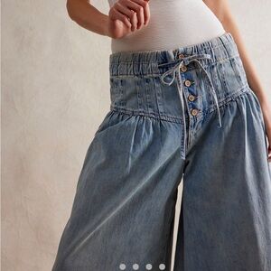 Free People Light Blue Wide Leg Jeans